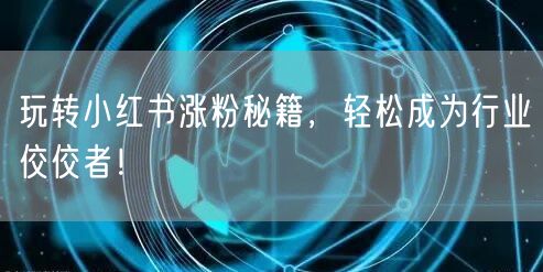 玩转小红书涨粉秘籍，轻松成为行业佼佼者！