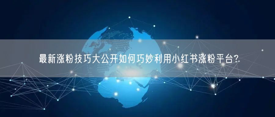 最新涨粉技巧大公开如何巧妙利用小红书涨粉平台？