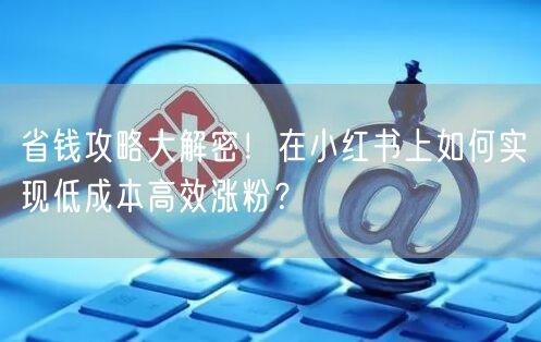 省钱攻略大解密！在小红书上如何实现低成本高效涨粉？