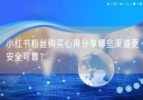 小红书粉丝购买心得分享哪些渠道更安全可靠？