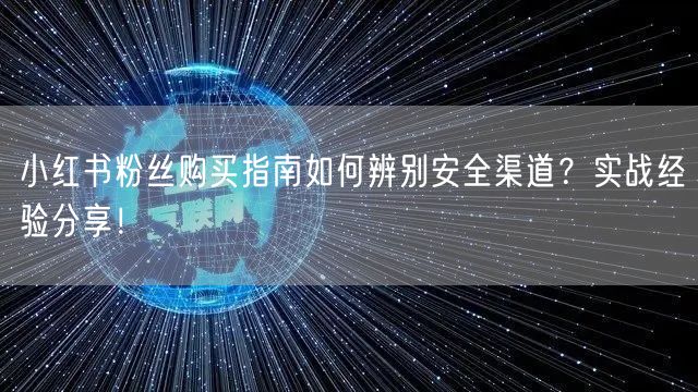 小红书粉丝购买指南如何辨别安全渠道？实战经验分享！