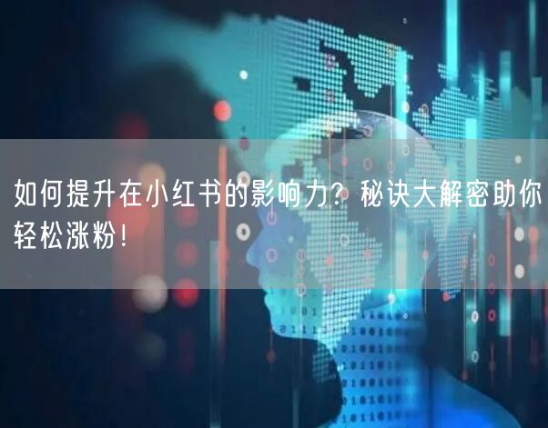 如何提升在小红书的影响力？秘诀大解密助你轻松涨粉！