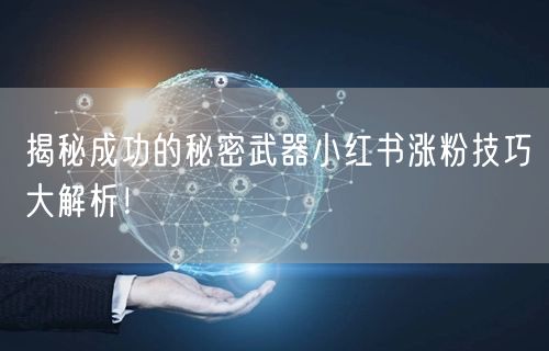 揭秘成功的秘密武器小红书涨粉技巧大解析！