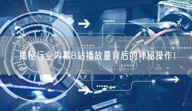 揭秘行业内幕B站播放量背后的神秘操作！
